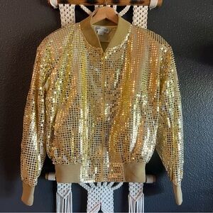 80’s Gold Sequin Bomber/varsity Jacket New Orleans Saints, Pride, Comic-Con